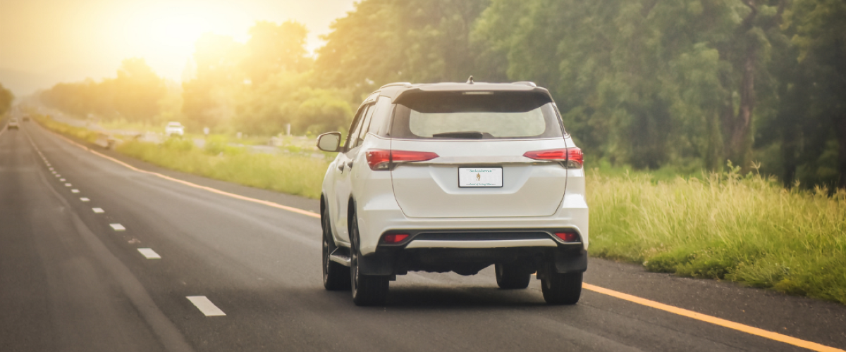 Car driving on highway.