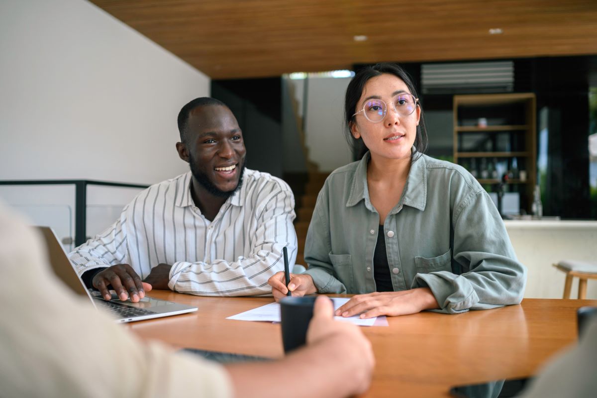 Employees being productive at work