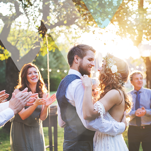 Couple at micro wedding